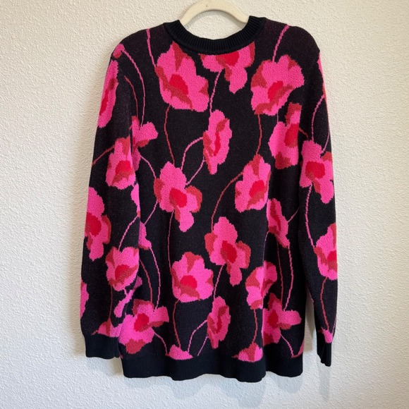 Cabi Women XL Rococo Floral V Neck Sweater Boho Preppy Bright Knit Soft - Picture 7 of 8